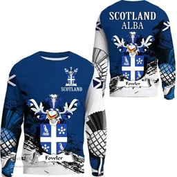Scottish Fouler or Fowler Clan Scottish Family Crest Scotland Alba Thistle Sweatshirt