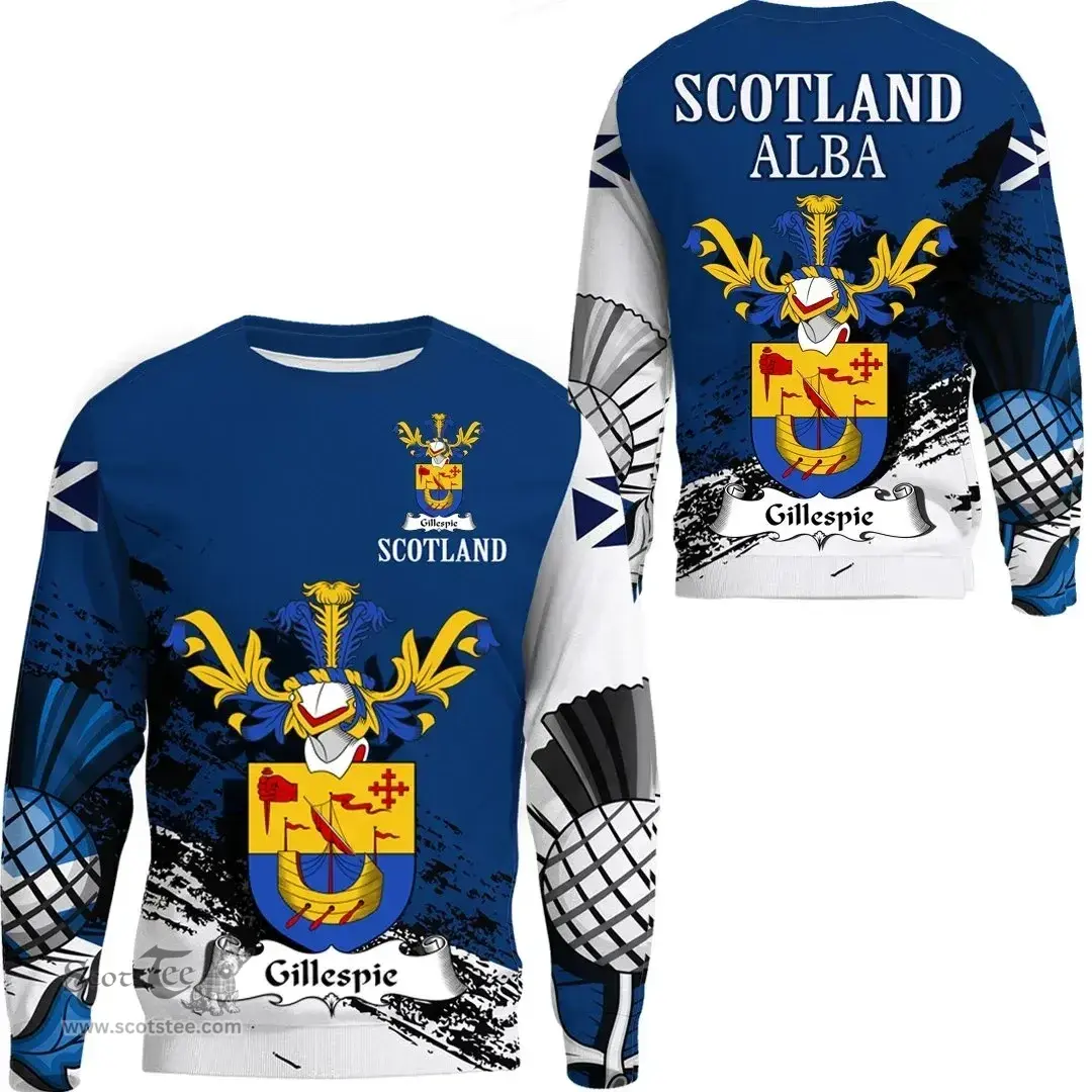 Scottish Gillespie Clan Scottish Family Crest Scotland Alba Thistle Sweatshirt