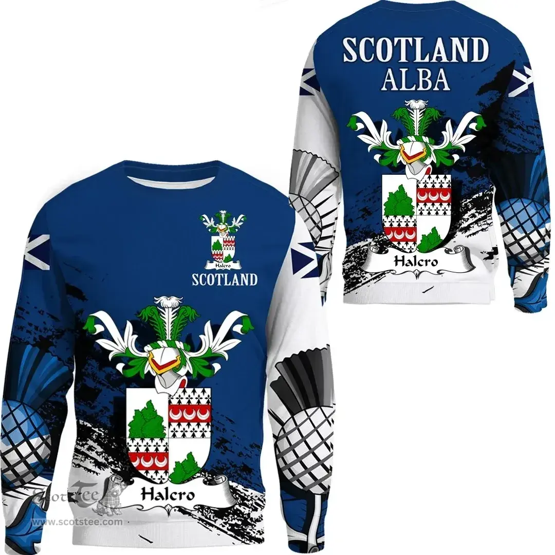 Scottish Halcro Clan Scottish Family Crest Scotland Alba Thistle Sweatshirt