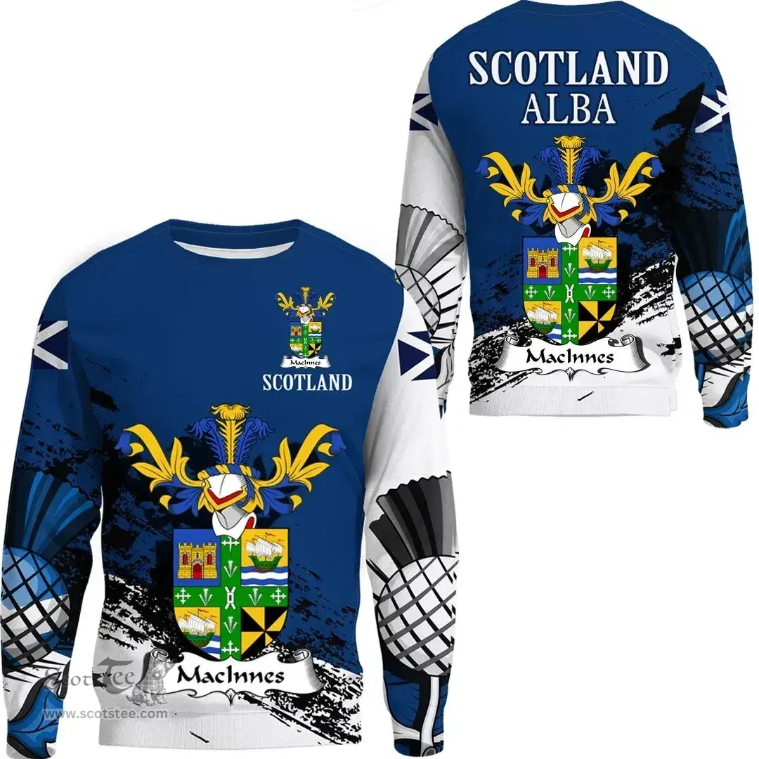 Scottish MacInnes Clan Scottish Family Crest Scotland Alba Thistle Sweatshirt