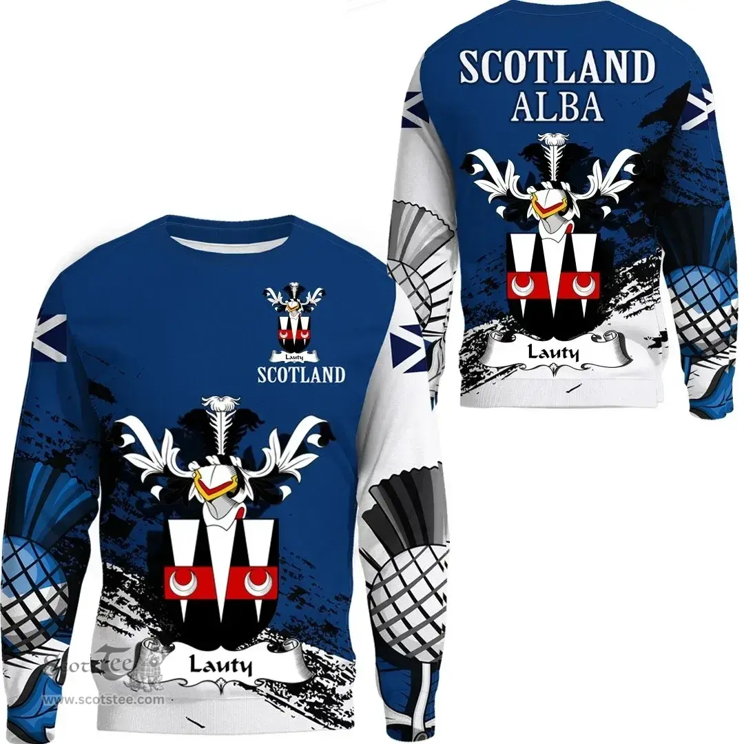 Scottish Lauty Clan Scottish Family Crest Scotland Alba Thistle Sweatshirt