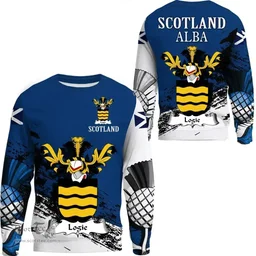 Scottish Logie Clan Scottish Family Crest Scotland Alba Thistle Sweatshirt