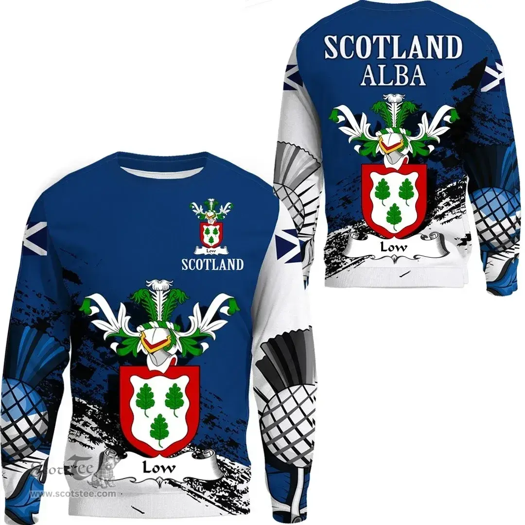 Scottish Low Clan Scottish Family Crest Scotland Alba Thistle Sweatshirt