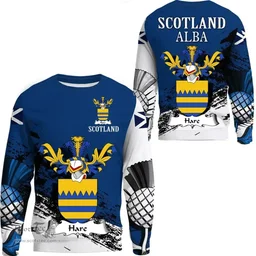 Scottish Hare Clan Scottish Family Crest Scotland Alba Thistle Sweatshirt