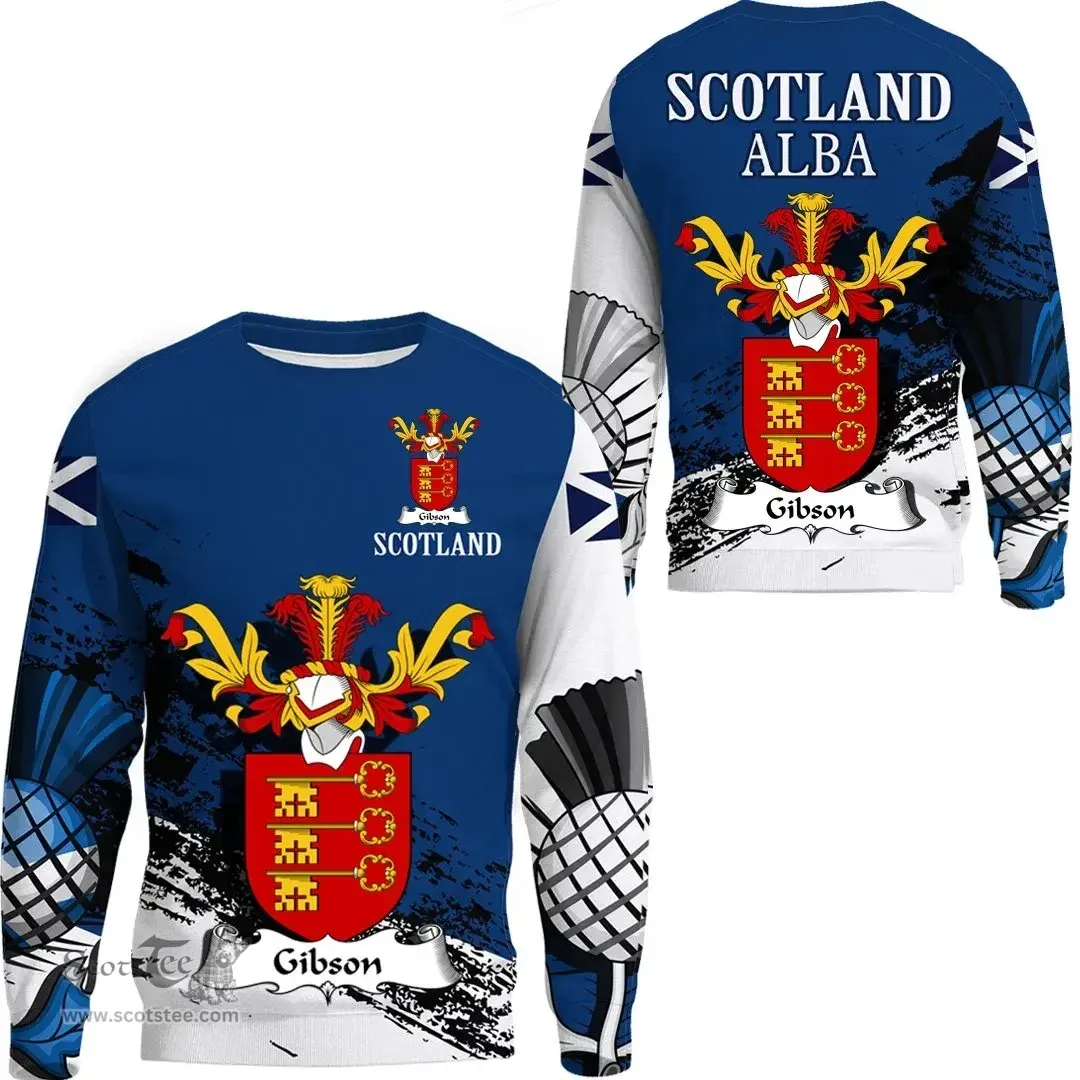 Scottish Gibson Clan Scottish Family Crest Scotland Alba Thistle Sweatshirt