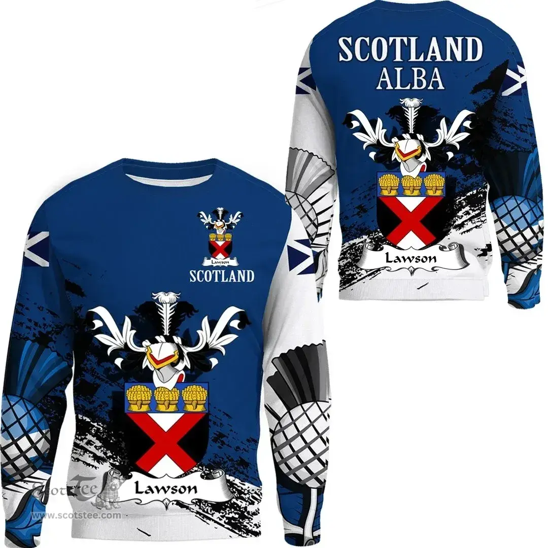 Scottish Lawson Clan Scottish Family Crest Scotland Alba Thistle Sweatshirt