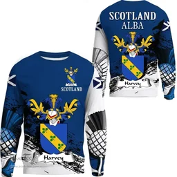 Scottish Harvey Clan Scottish Family Crest Scotland Alba Thistle Sweatshirt