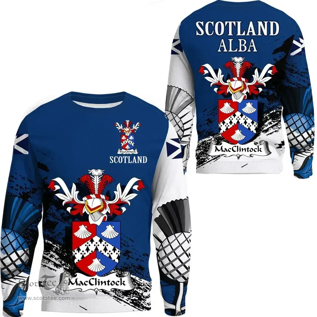 Scottish MacClintock Clan Scottish Family Crest Scotland Alba Thistle Sweatshirt