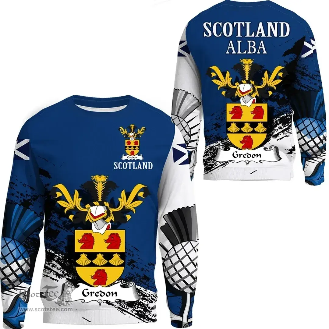 Scottish Gredon Clan Scottish Family Crest Scotland Alba Thistle Sweatshirt