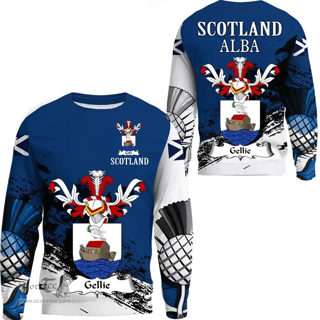 Scottish Gellie Clan Scottish Family Crest Scotland Alba Thistle Sweatshirt
