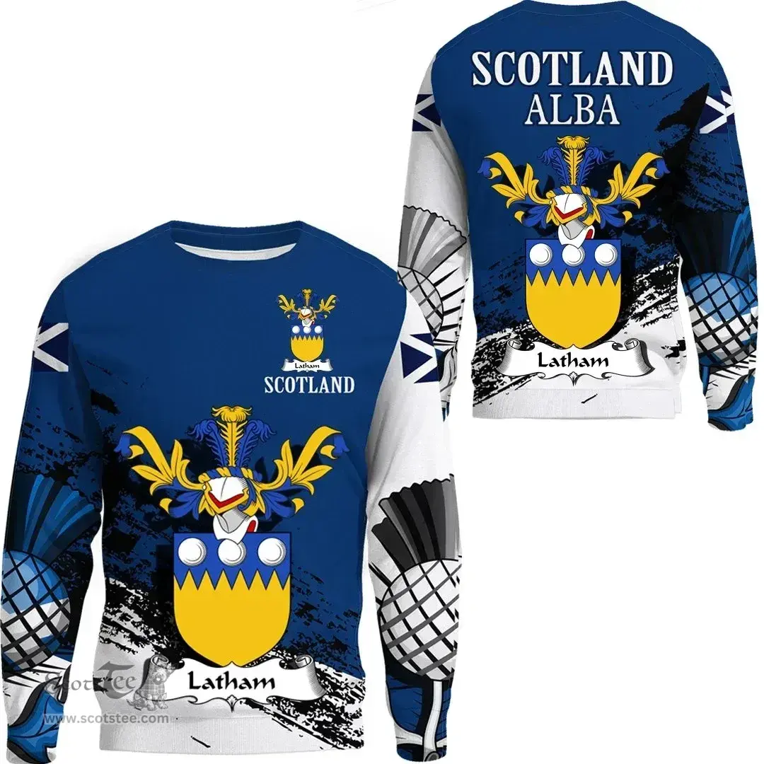 Scottish Latham Clan Scottish Family Crest Scotland Alba Thistle Sweatshirt