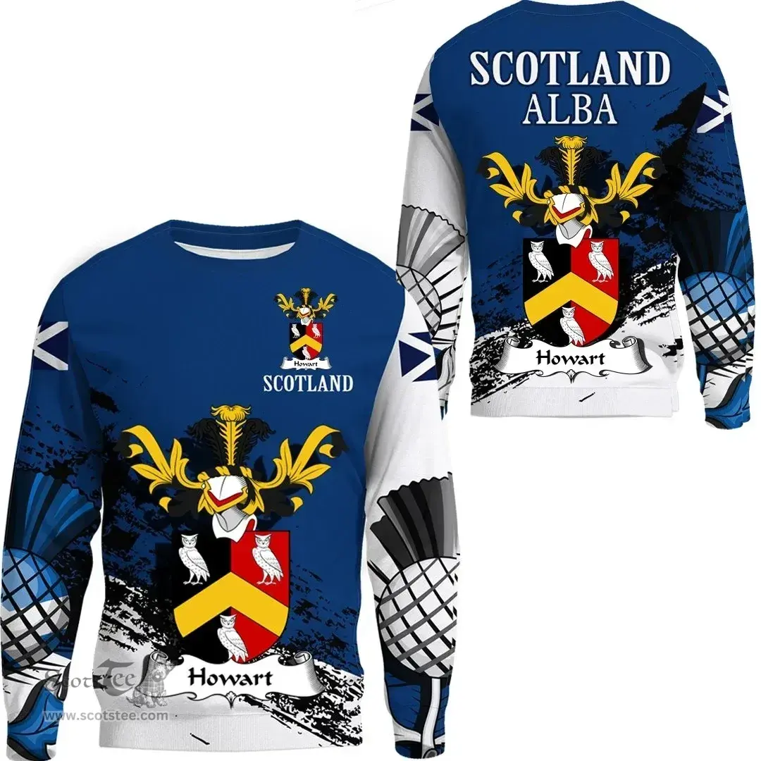 Scottish Howart Clan Scottish Family Crest Scotland Alba Thistle Sweatshirt