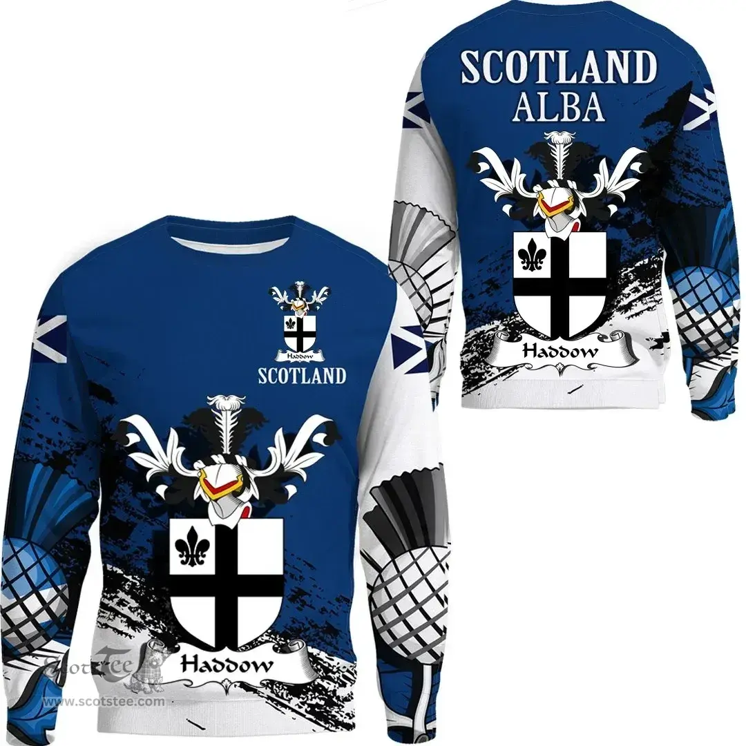Scottish Haddow or Haddock Clan Scottish Family Crest Scotland Alba Thistle Sweatshirt