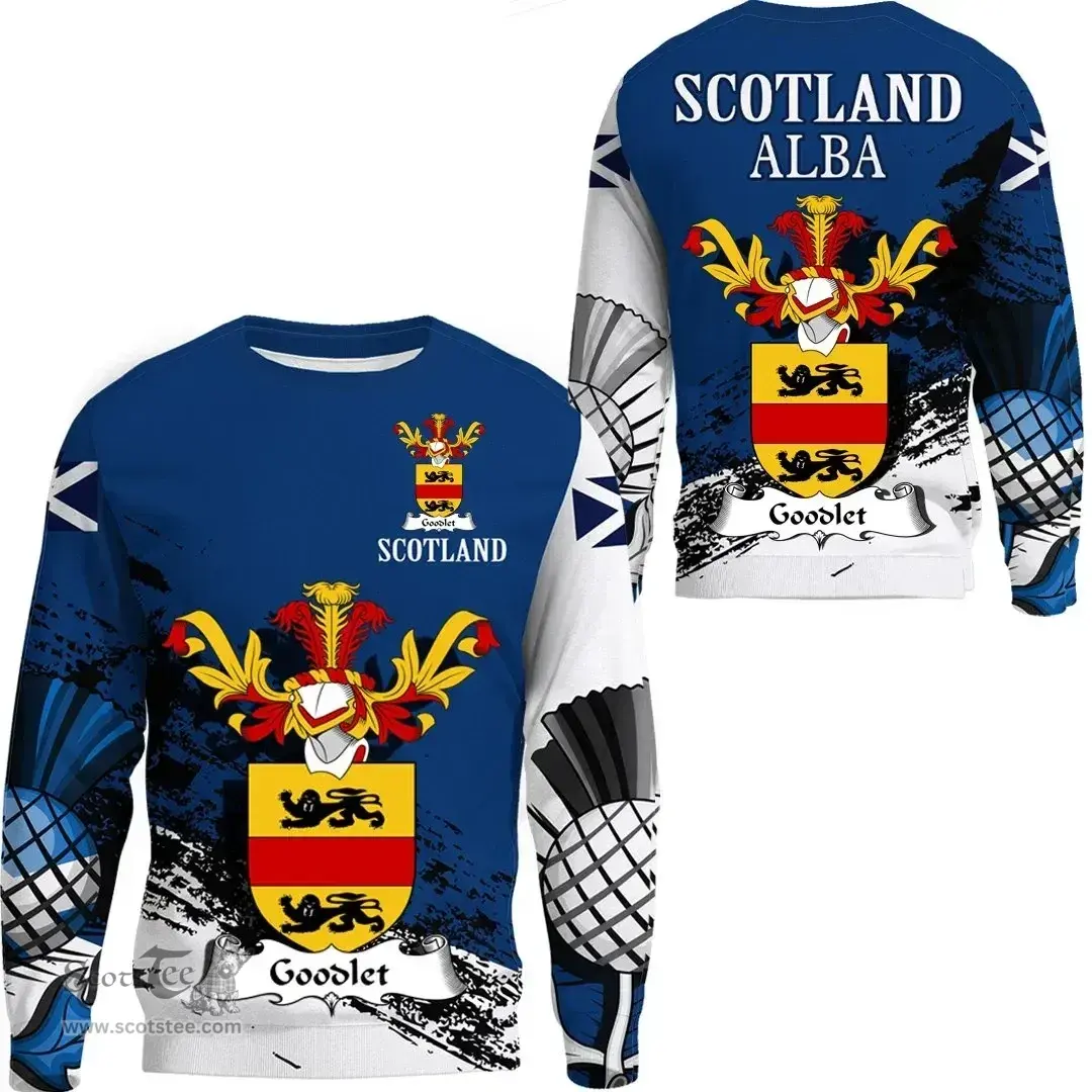 Scottish Goodlet Clan Scottish Family Crest Scotland Alba Thistle Sweatshirt