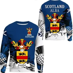 Scottish Goodlet Clan Scottish Family Crest Scotland Alba Thistle Sweatshirt