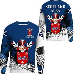 Scottish Hadderwick Clan Scottish Family Crest Scotland Alba Thistle Sweatshirt