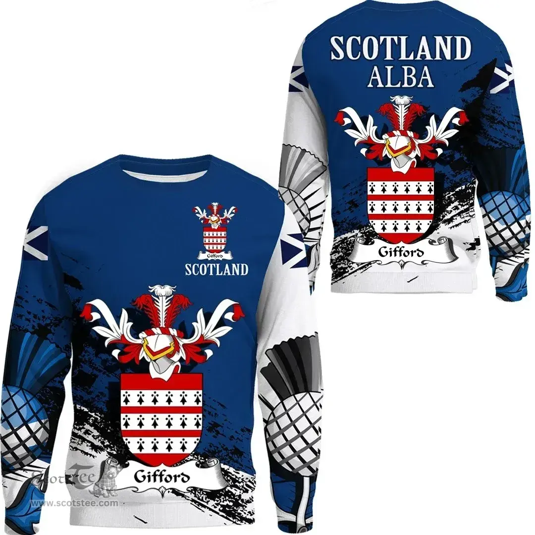 Scottish Gifford Clan Scottish Family Crest Scotland Alba Thistle Sweatshirt