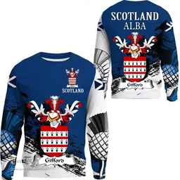 Scottish Gifford Clan Scottish Family Crest Scotland Alba Thistle Sweatshirt