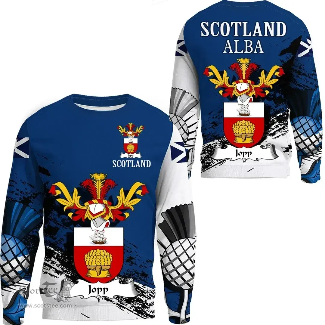 Scottish Jopp Clan Scottish Family Crest Scotland Alba Thistle Sweatshirt
