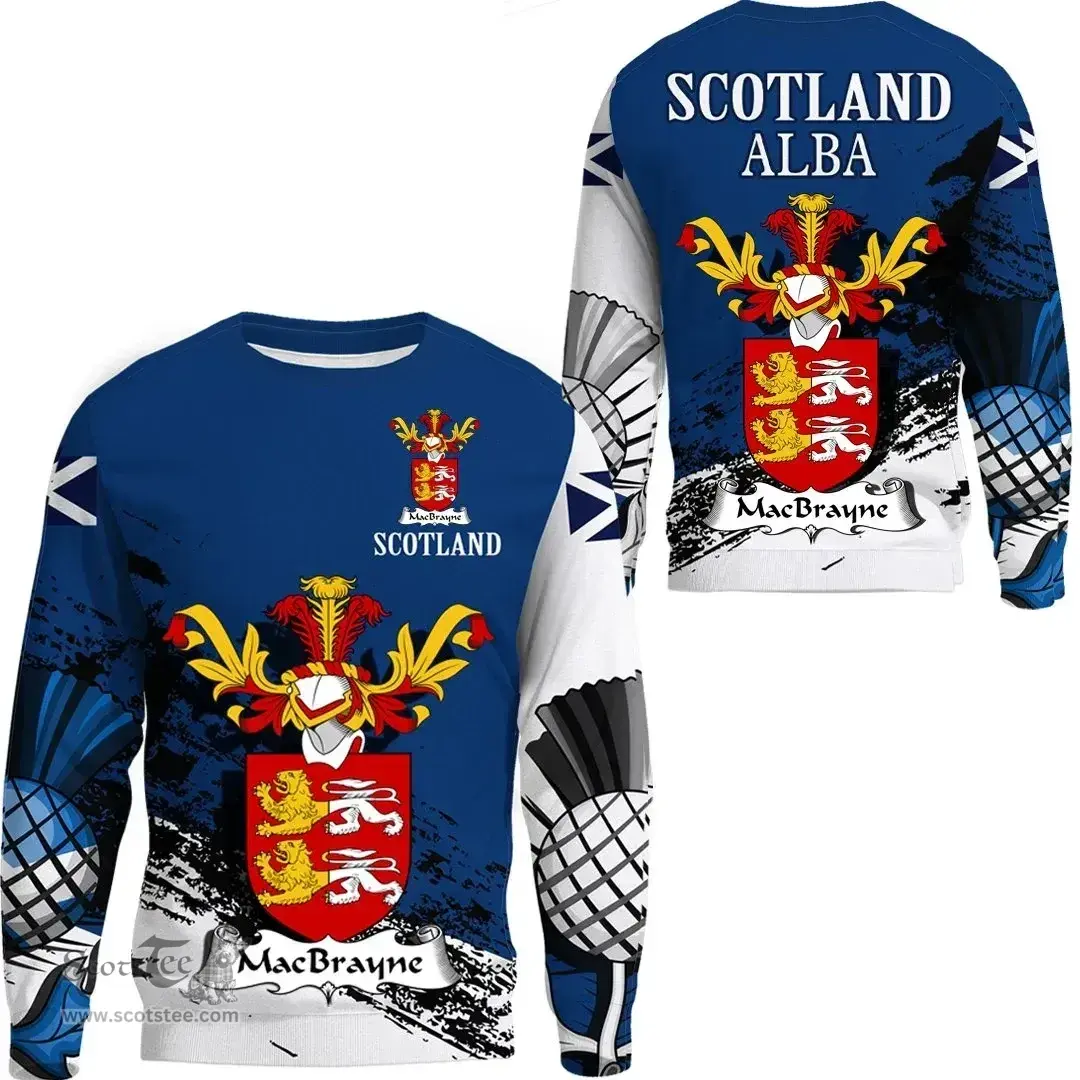 Scottish MacBrayne Clan Scottish Family Crest Scotland Alba Thistle Sweatshirt