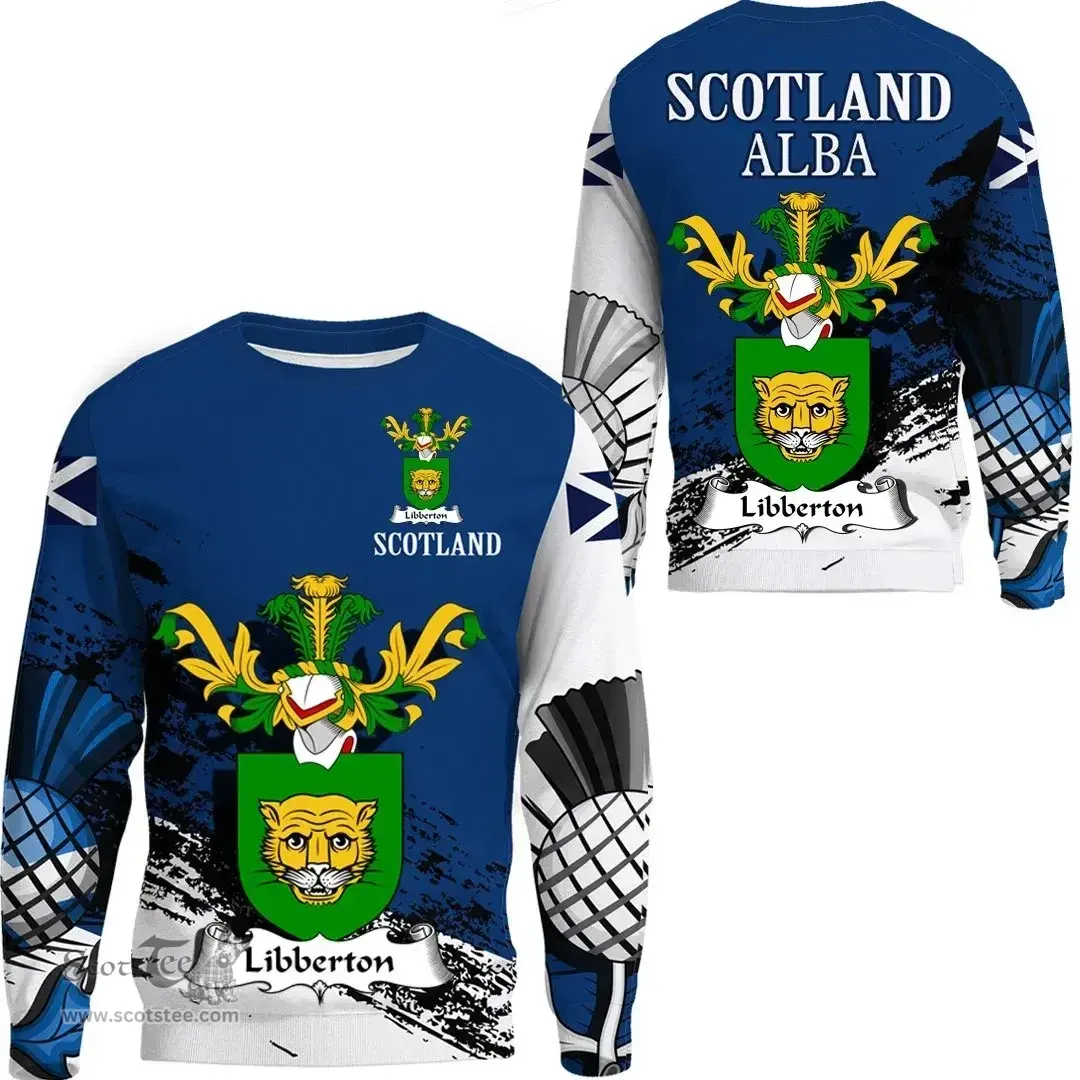Scottish Libberton Clan Scottish Family Crest Scotland Alba Thistle Sweatshirt