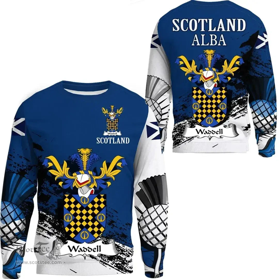Scottish Waddell Clan Scottish Family Crest Scotland Alba Thistle Sweatshirt