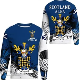 Scottish Waddell Clan Scottish Family Crest Scotland Alba Thistle Sweatshirt