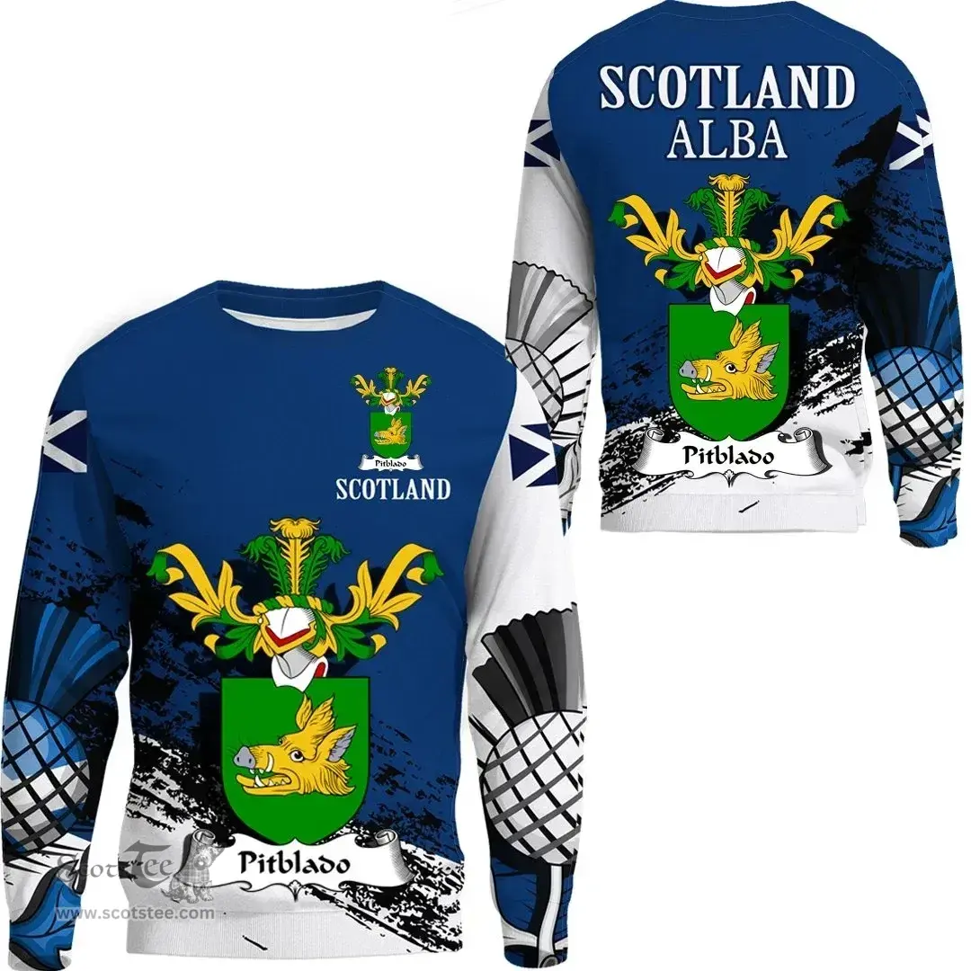 Scottish Pitblado Clan Scottish Family Crest Scotland Alba Thistle Sweatshirt