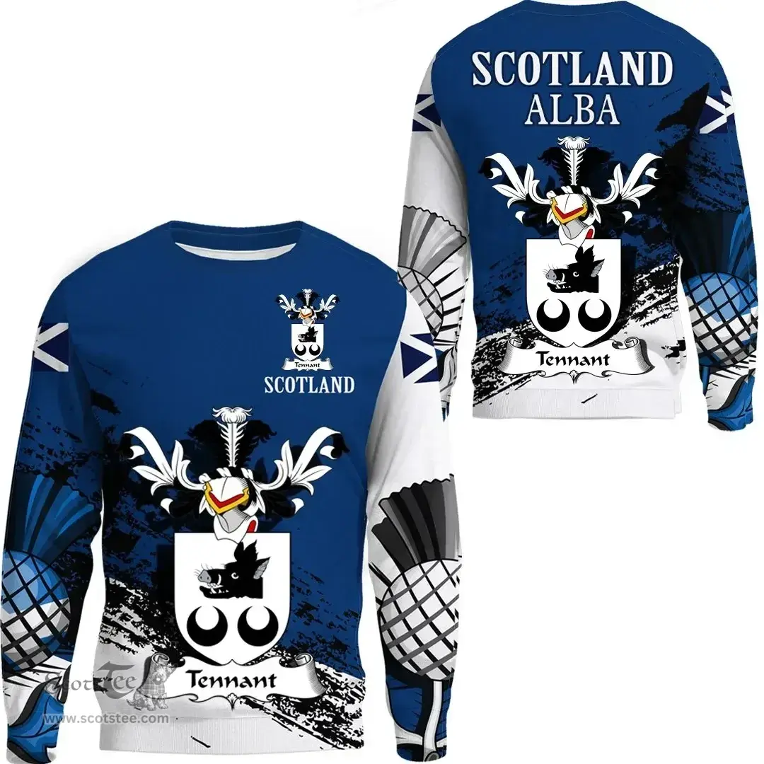 Scottish Tennant Clan Scottish Family Crest Scotland Alba Thistle Sweatshirt