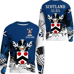 Scottish Merton Clan Scottish Family Crest Scotland Alba Thistle Sweatshirt