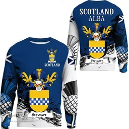 Scottish Stewart Clan Scottish Family Crest Scotland Alba Thistle Sweatshirt