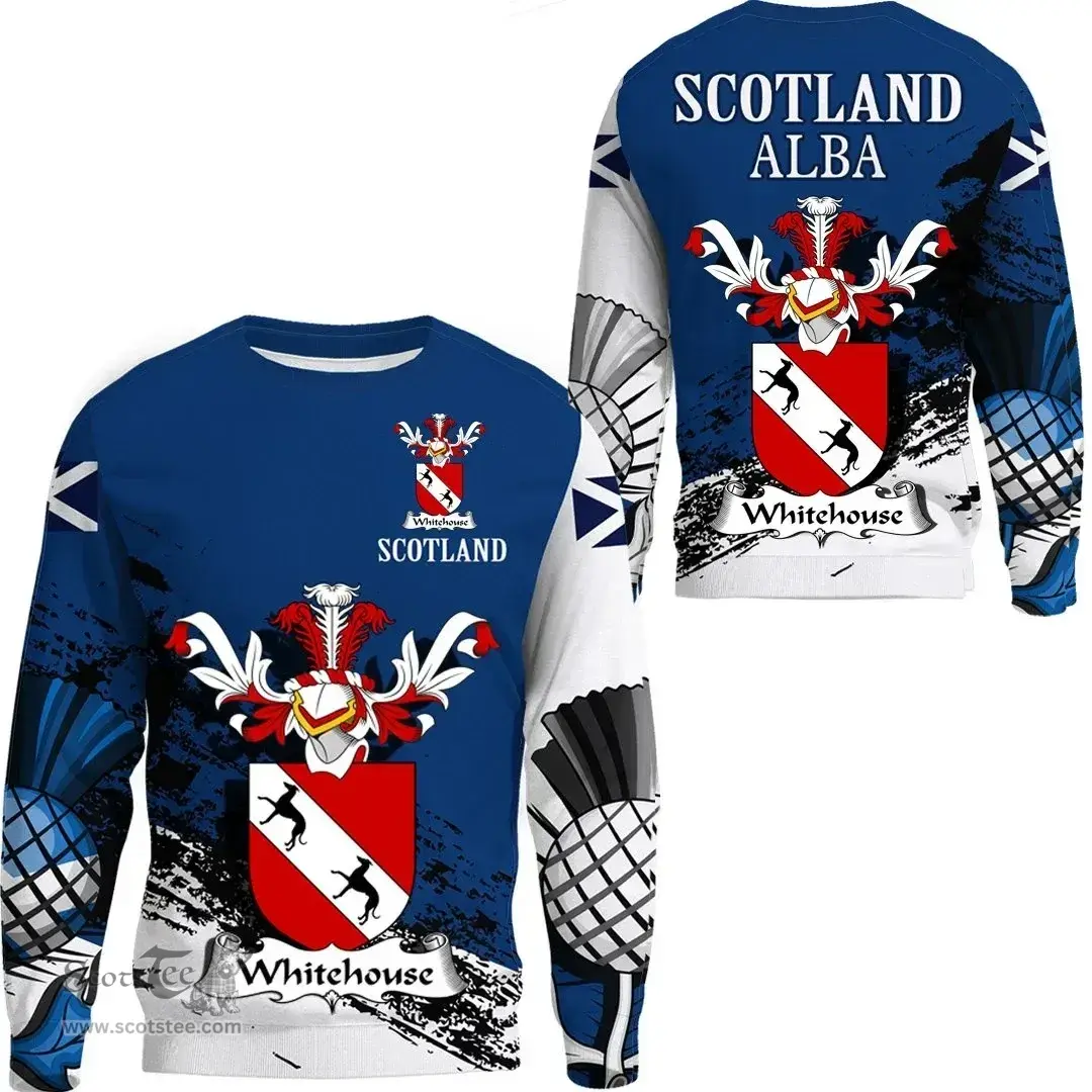 Scottish Whitehouse Clan Scottish Family Crest Scotland Alba Thistle Sweatshirt