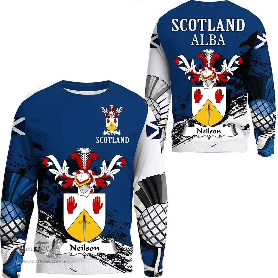 Scottish Neilson Clan Scottish Family Crest Scotland Alba Thistle Sweatshirt