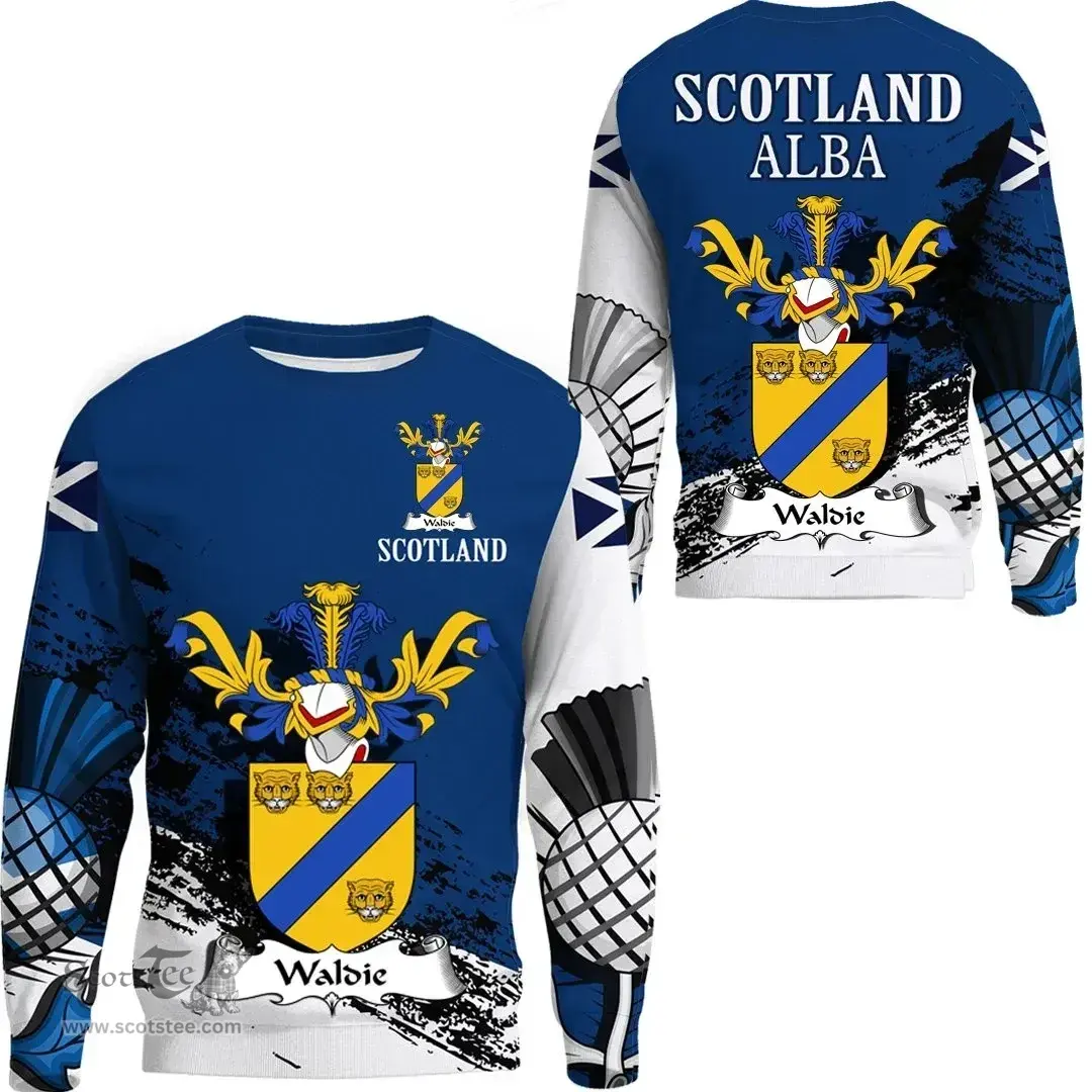 Scottish Waldie Clan Scottish Family Crest Scotland Alba Thistle Sweatshirt