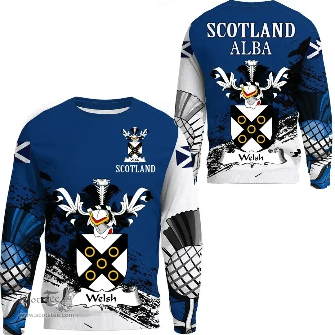 Scottish Welsh Clan Scottish Family Crest Scotland Alba Thistle Sweatshirt