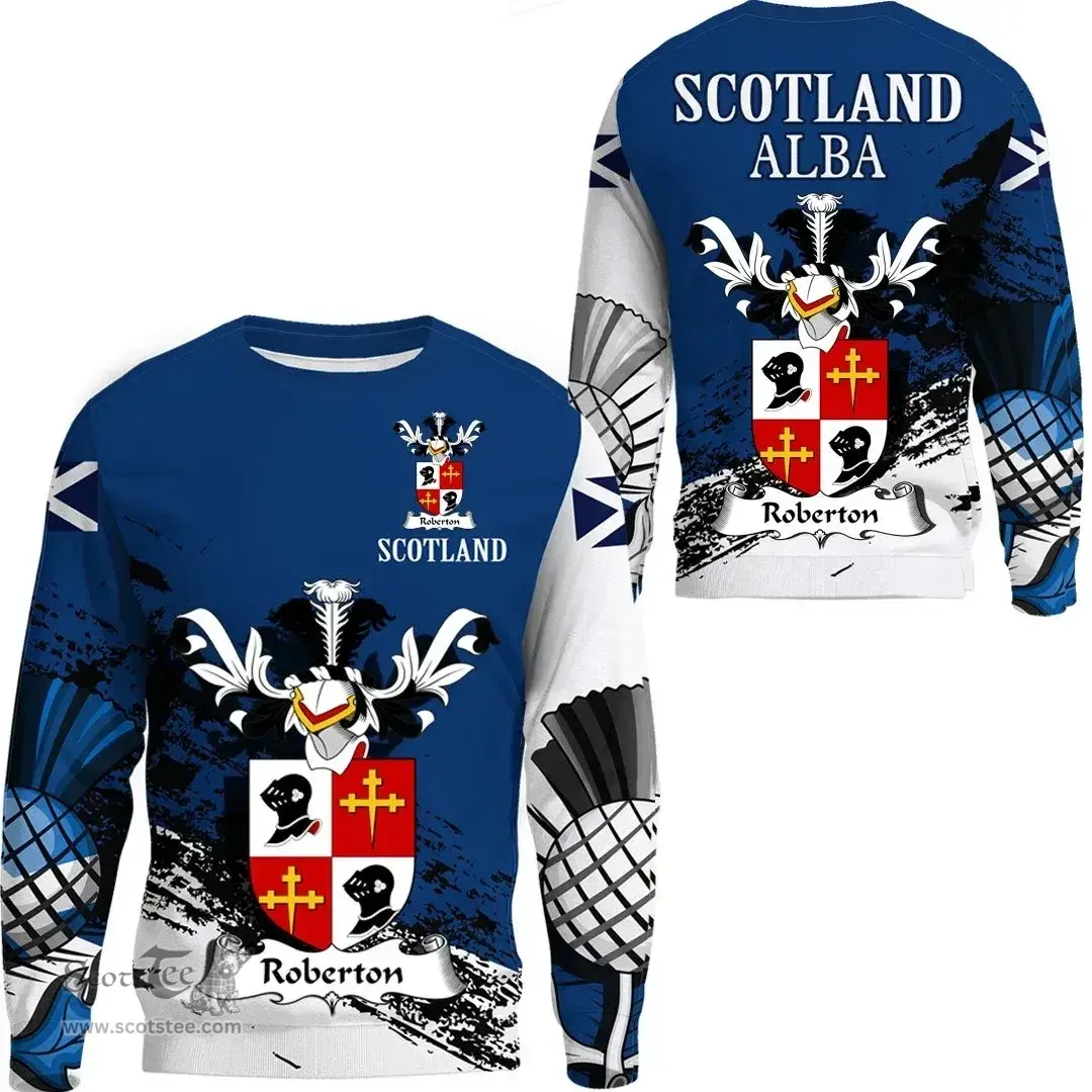 Scottish Roberton Clan Scottish Family Crest Scotland Alba Thistle Sweatshirt