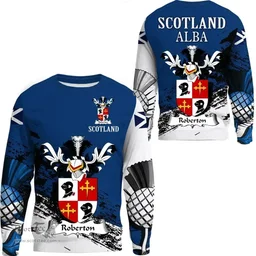 Scottish Roberton Clan Scottish Family Crest Scotland Alba Thistle Sweatshirt