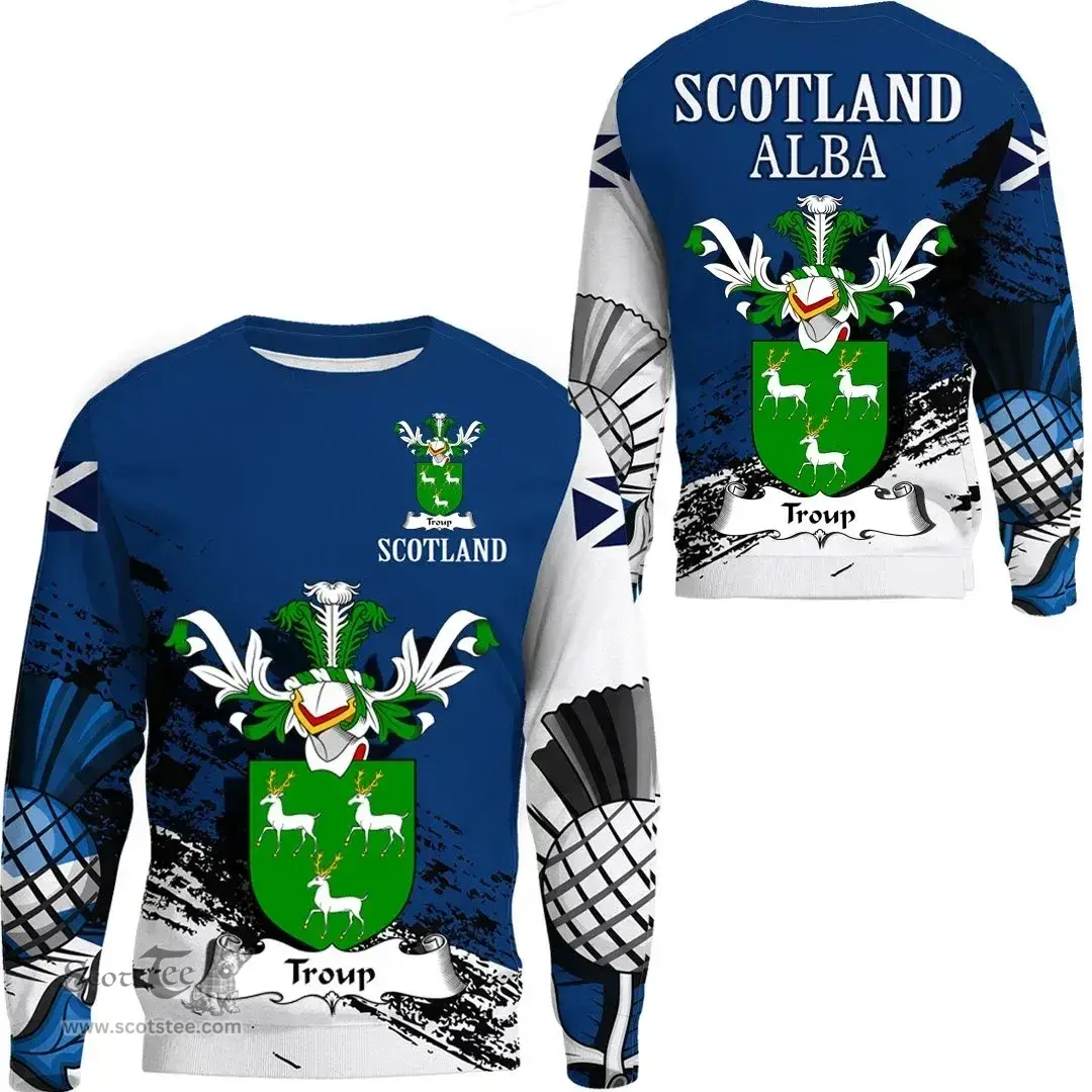 Scottish Troup Clan Scottish Family Crest Scotland Alba Thistle Sweatshirt