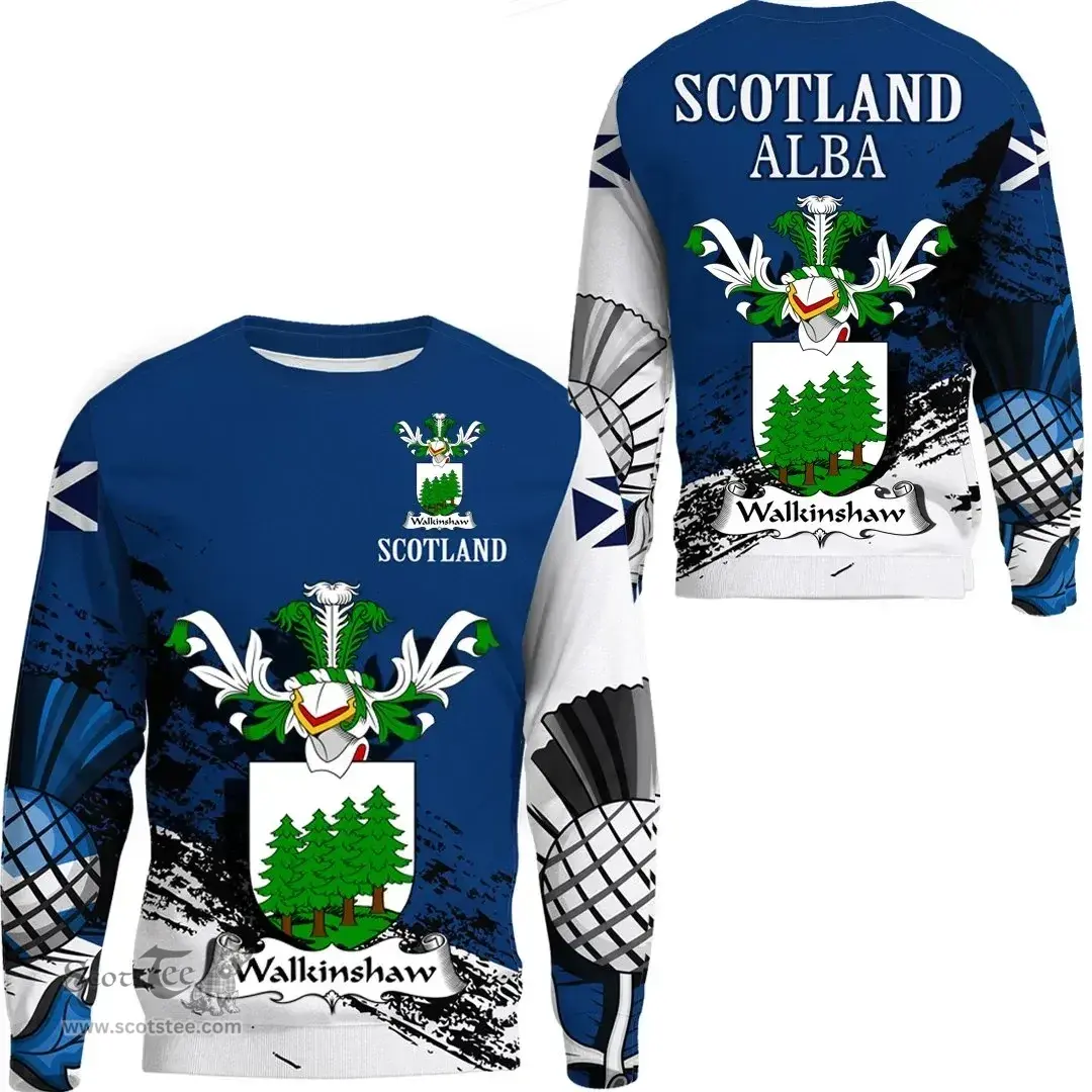 Scottish Walkinshaw Clan Scottish Family Crest Scotland Alba Thistle Sweatshirt