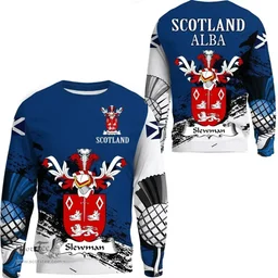 Scottish Slewman Clan Scottish Family Crest Scotland Alba Thistle Sweatshirt