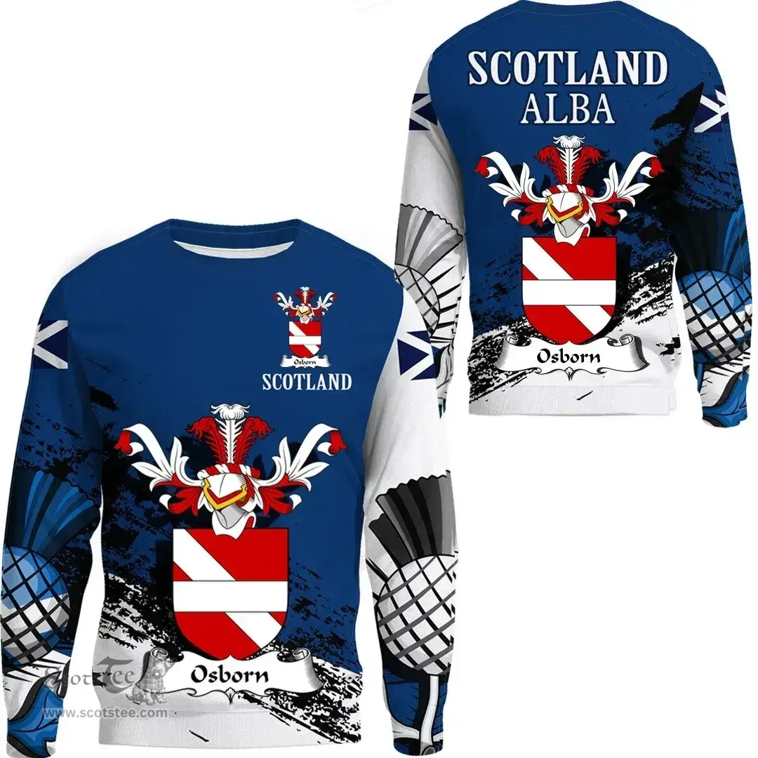 Scottish Osborn Clan Scottish Family Crest Scotland Alba Thistle Sweatshirt