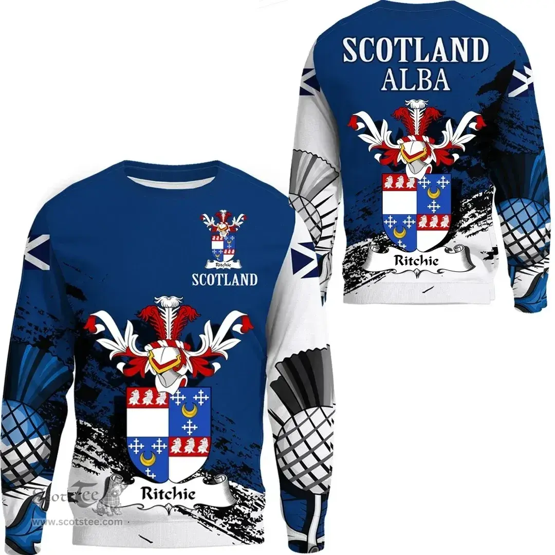 Scottish Ritchie Clan Scottish Family Crest Scotland Alba Thistle Sweatshirt