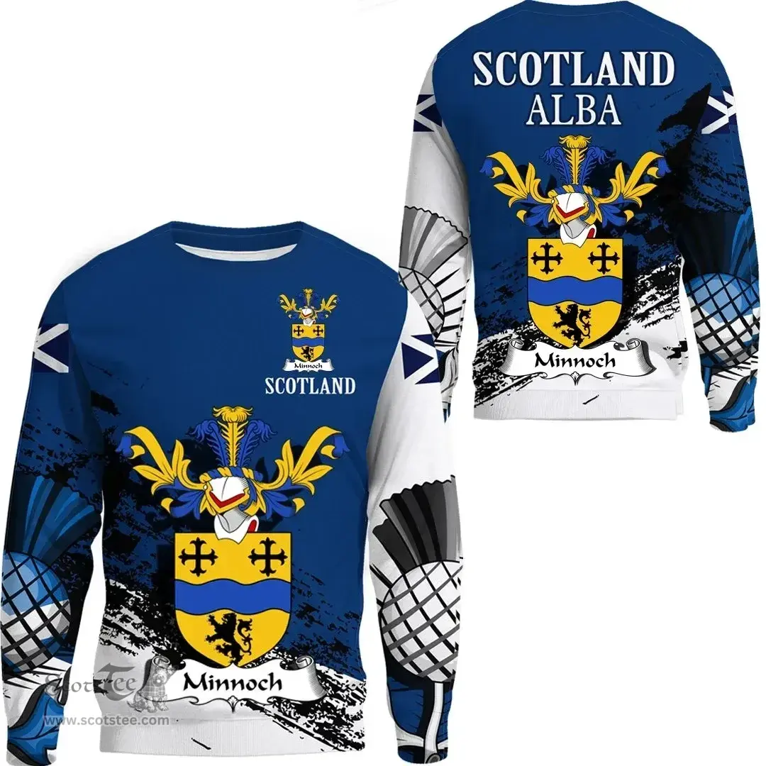 Scottish Minnoch Clan Scottish Family Crest Scotland Alba Thistle Sweatshirt