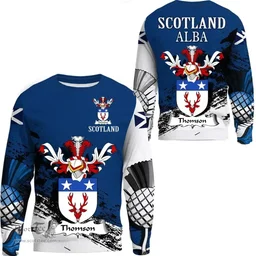 Scottish Thomson Clan Scottish Family Crest Scotland Alba Thistle Sweatshirt