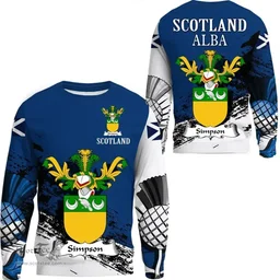 Scottish Simpson Clan Scottish Family Crest Scotland Alba Thistle Sweatshirt