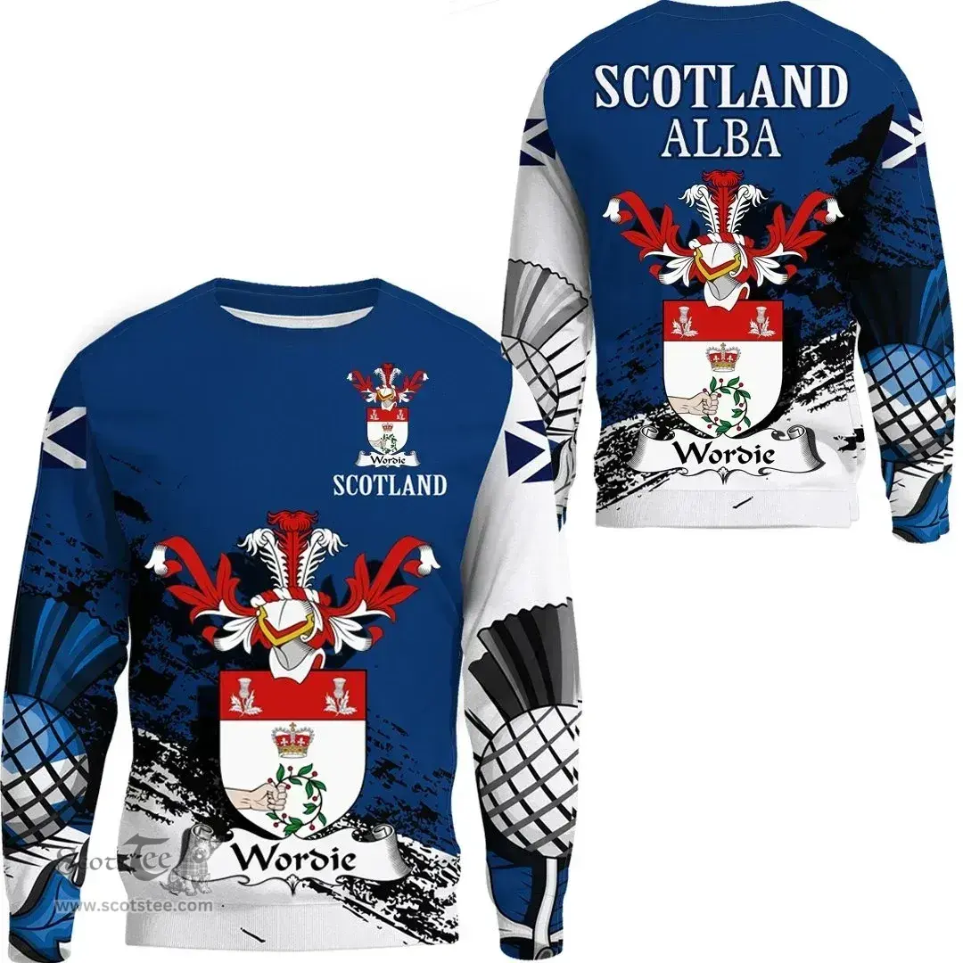 Scottish Wordie Clan Scottish Family Crest Scotland Alba Thistle Sweatshirt