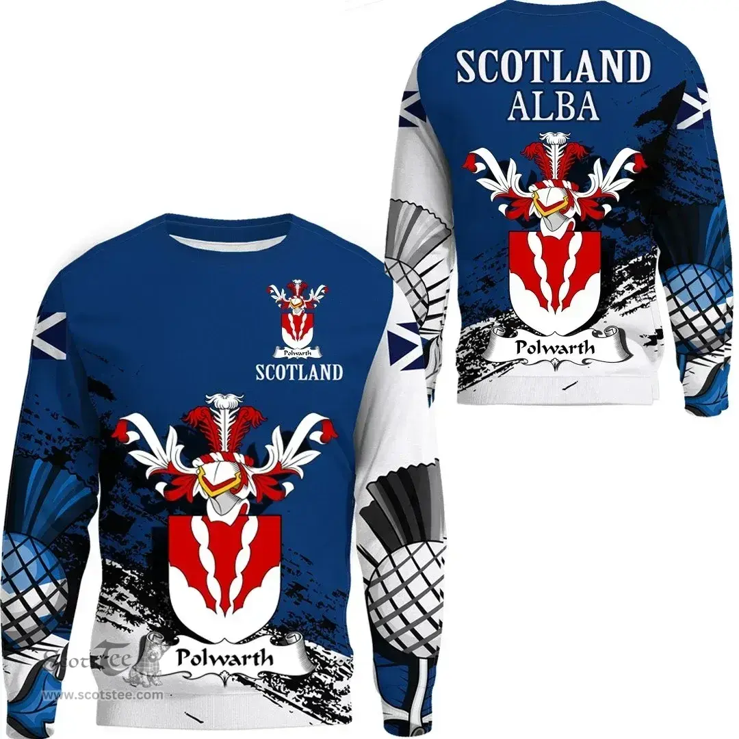 Scottish Polwarth Clan Scottish Family Crest Scotland Alba Thistle Sweatshirt