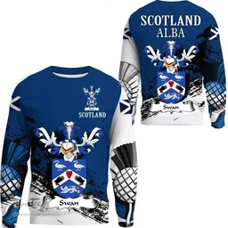 Scottish Swan Clan Scottish Family Crest Scotland Alba Thistle Sweatshirt