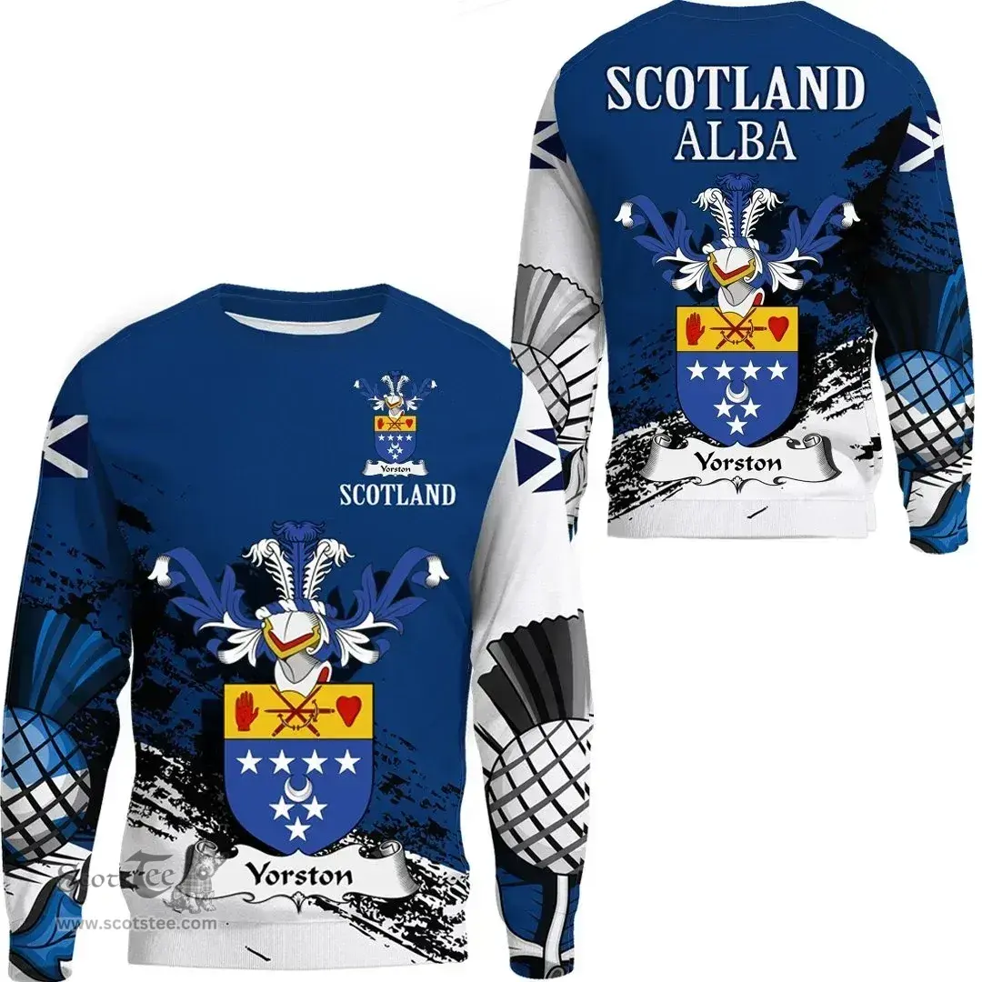 Scottish Yorston Clan Scottish Family Crest Scotland Alba Thistle Sweatshirt
