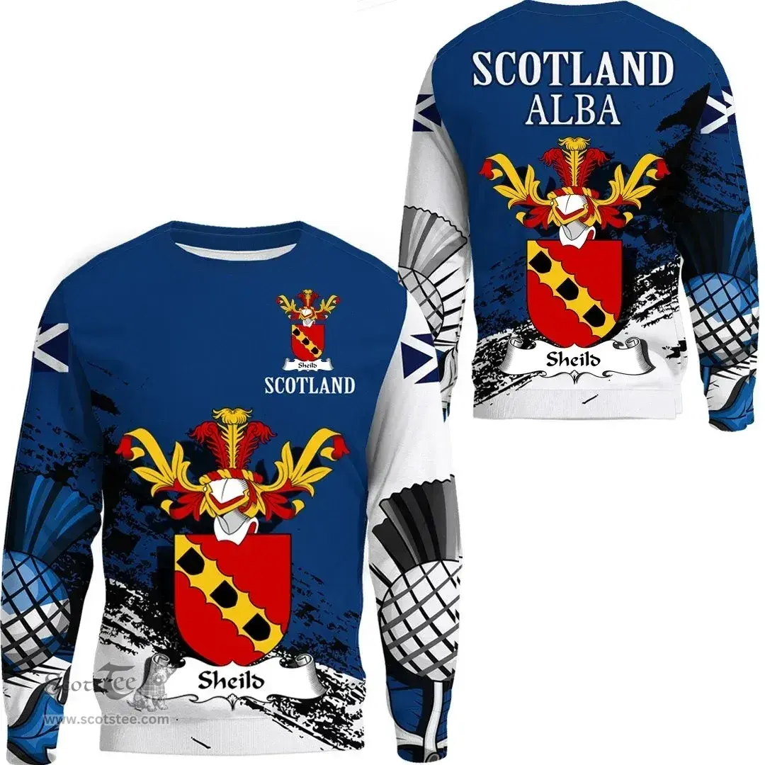 Scottish Sheild Clan Scottish Family Crest Scotland Alba Thistle Sweatshirt